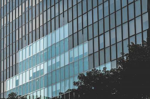 office building blue glass building home decor